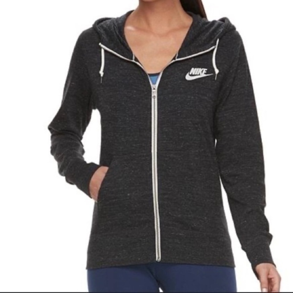 Nike full zip heatheted grey